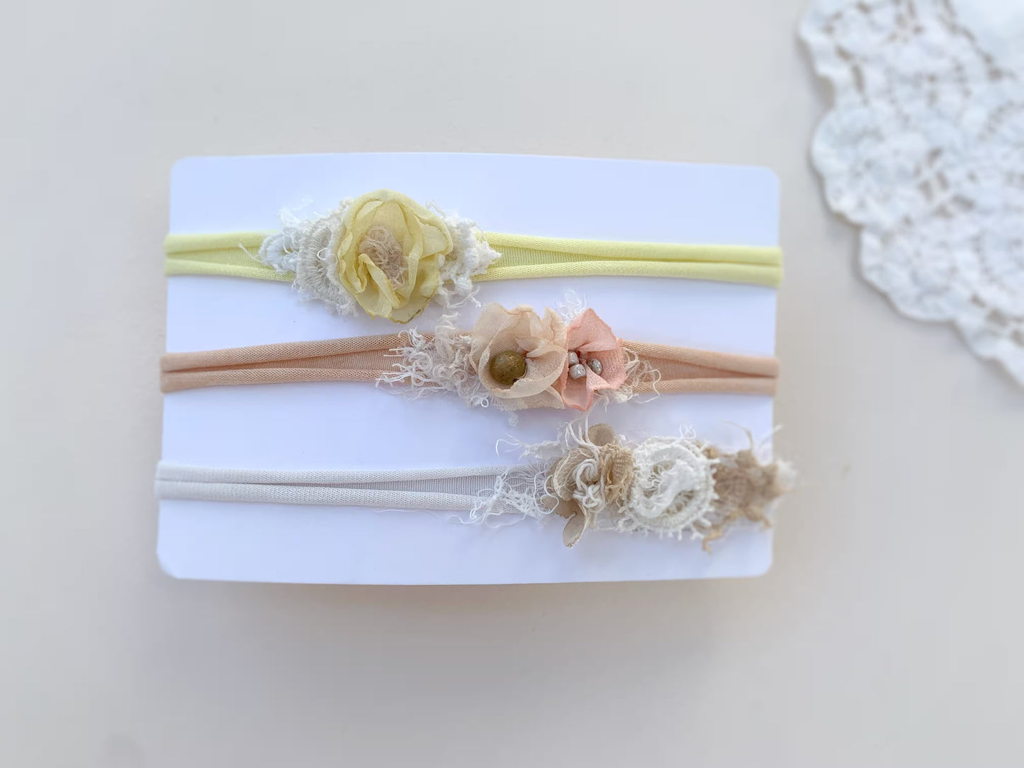 Baby Flower Headband, Pastel Floral Newborn Tieback Photography Props