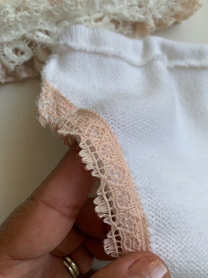 diaper lace leg details close up image
