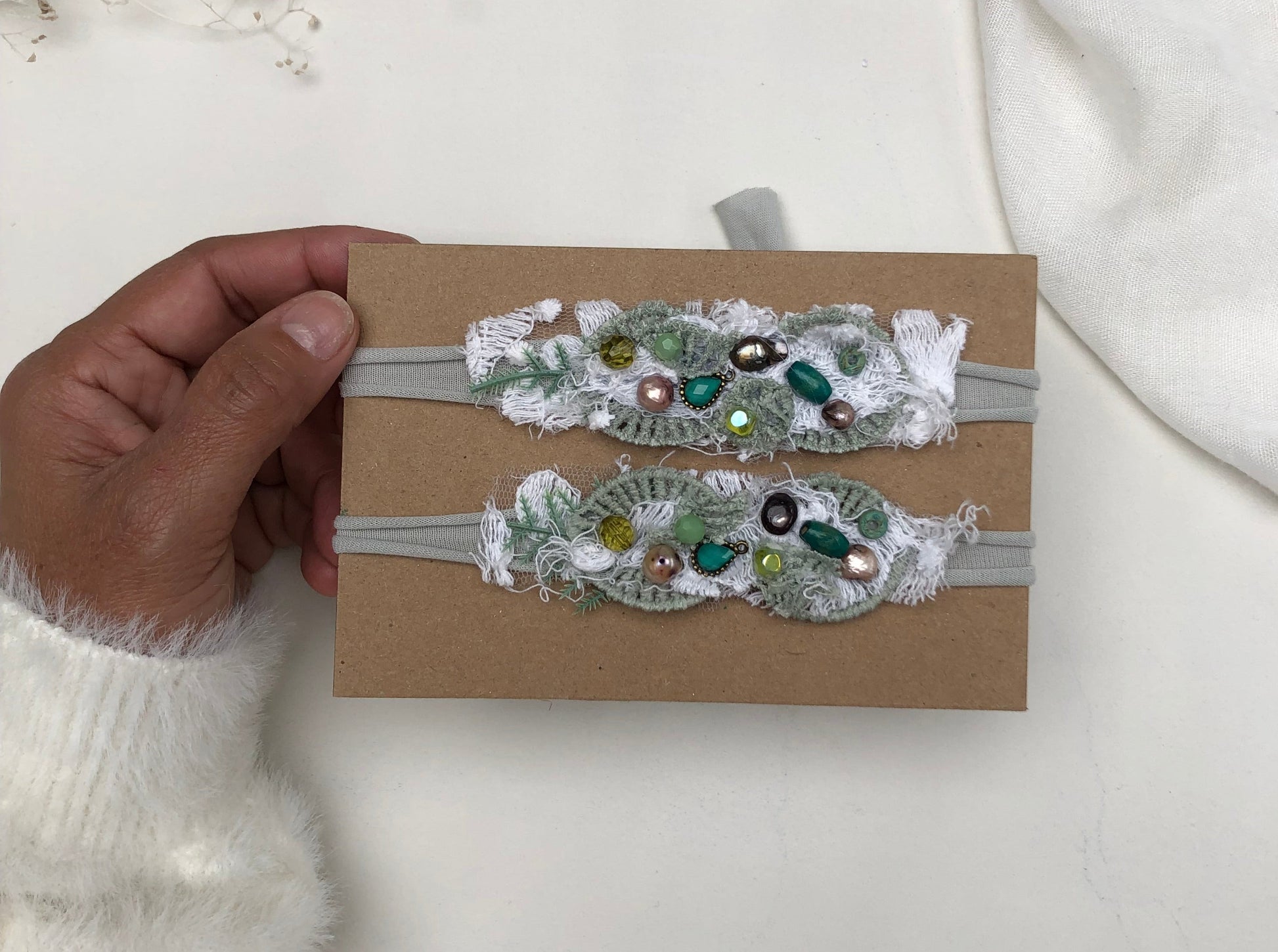 green baby headband, newborn headabnds