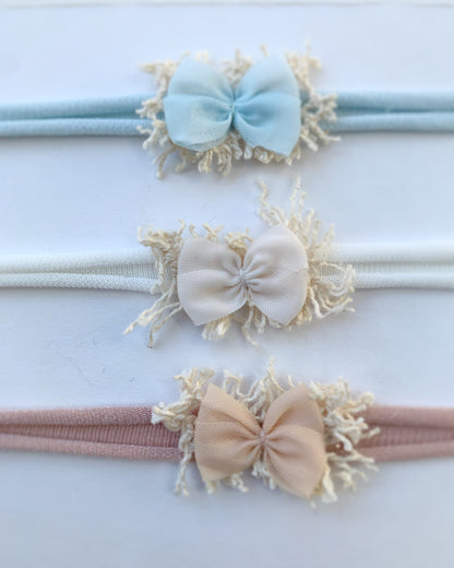 Newborn Bow Headband, Baby Tieback Set, Little Girls Bows