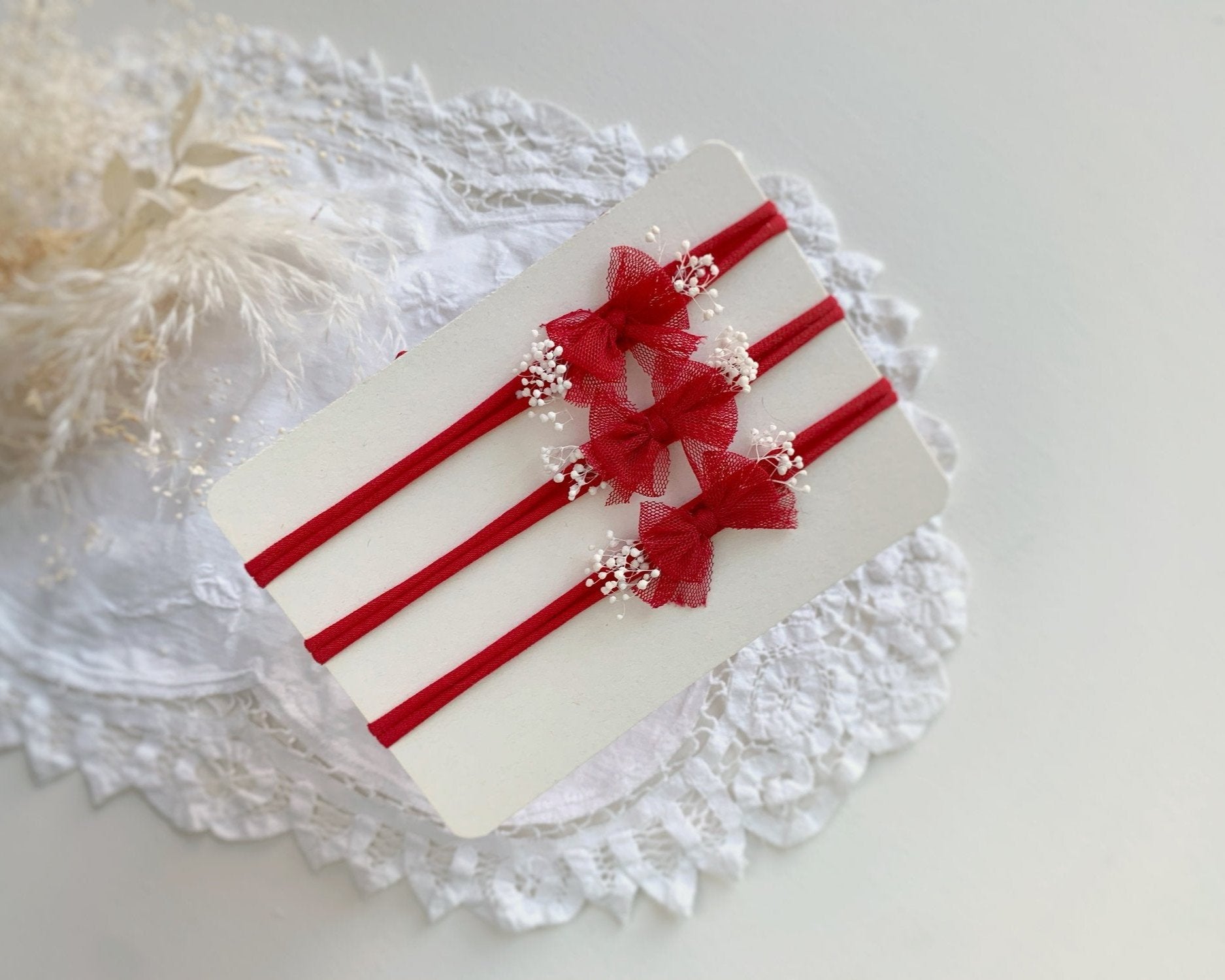 newborn bows, newborn tieback, baby headband, Christmas headbands