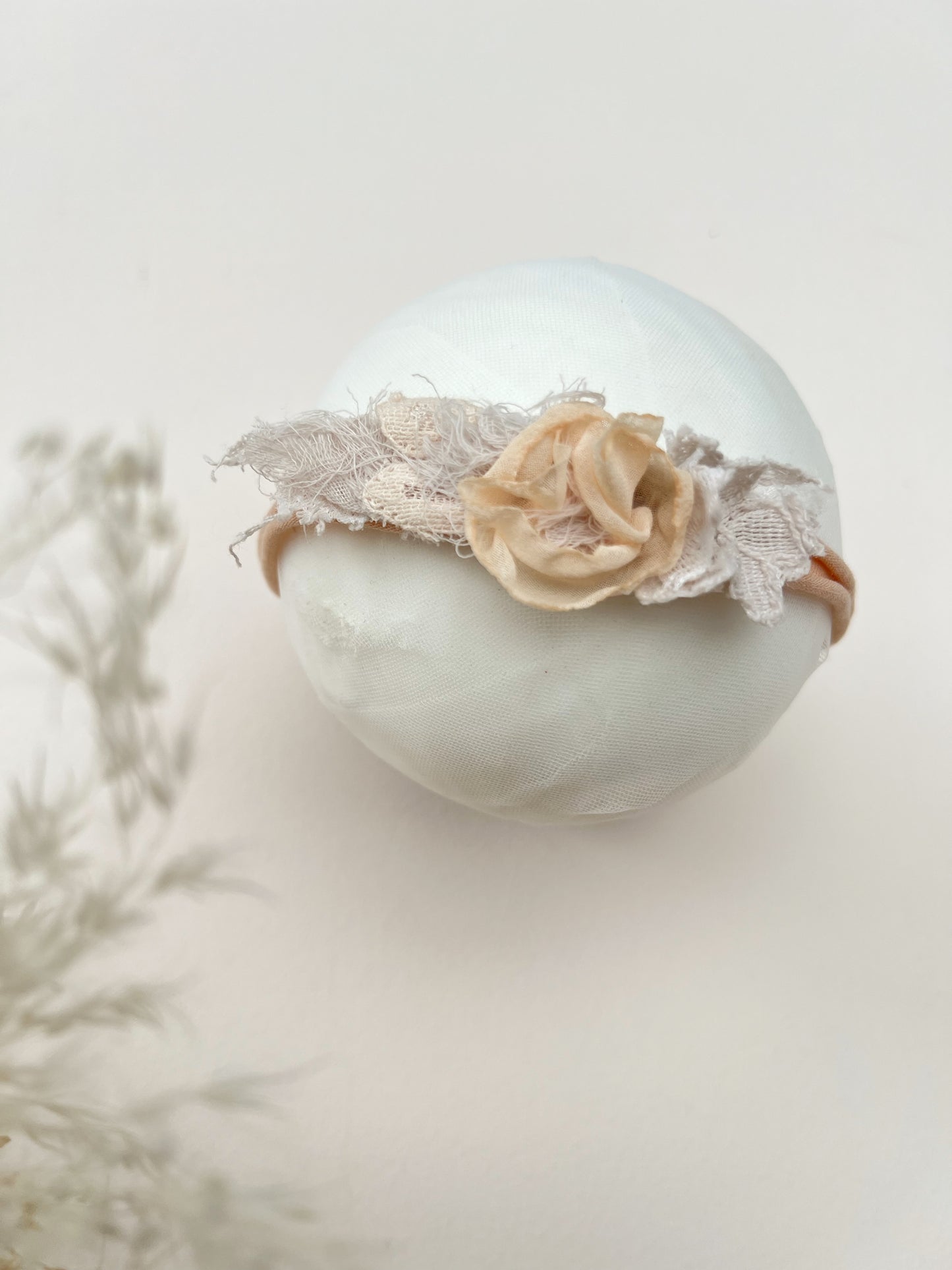 Blush Peach Floral Baby Headband