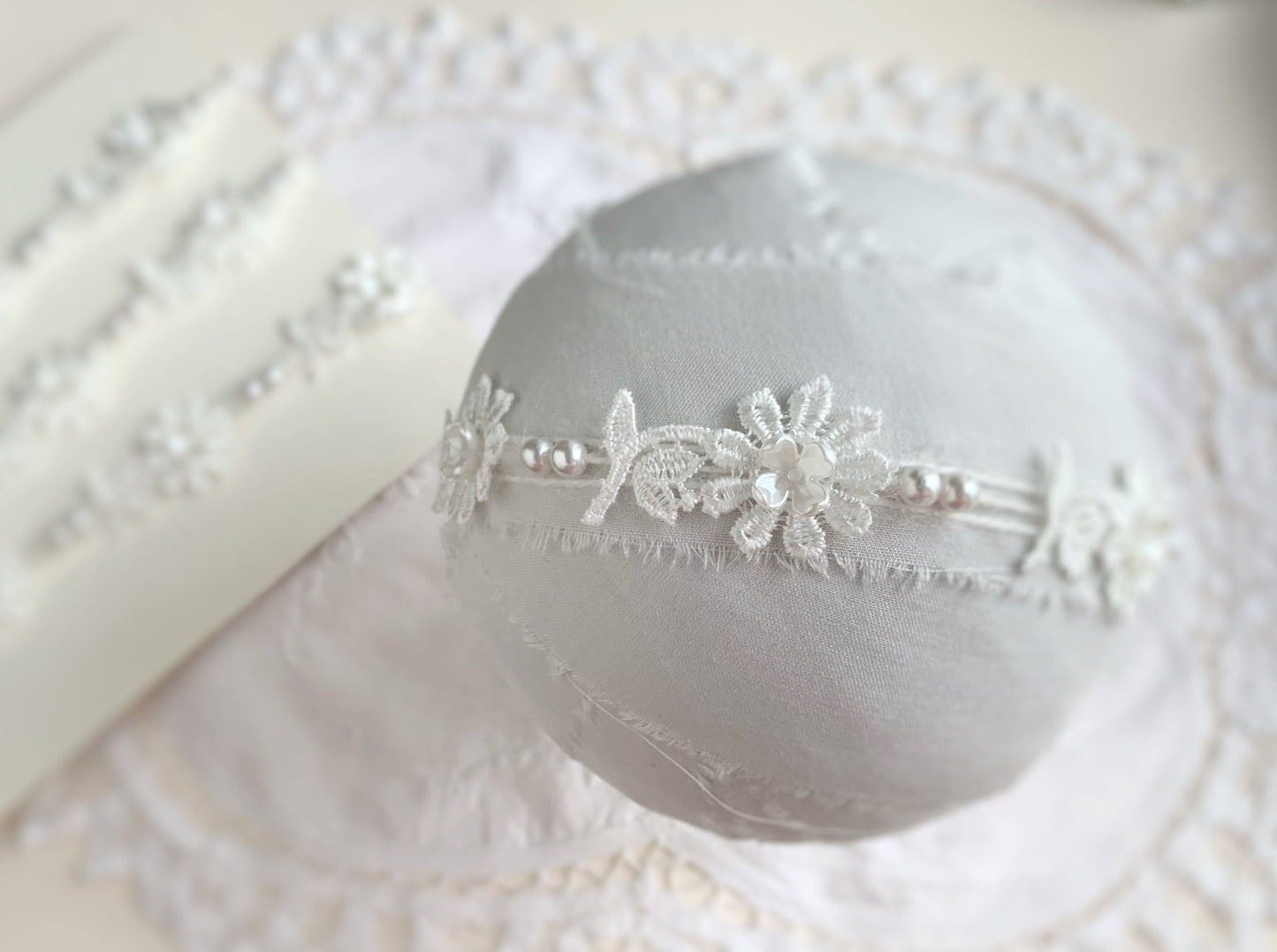 ivory baby headband, gorgeous newborn headband, pearl baby headband, baptism headband, white baby headband, baby halo