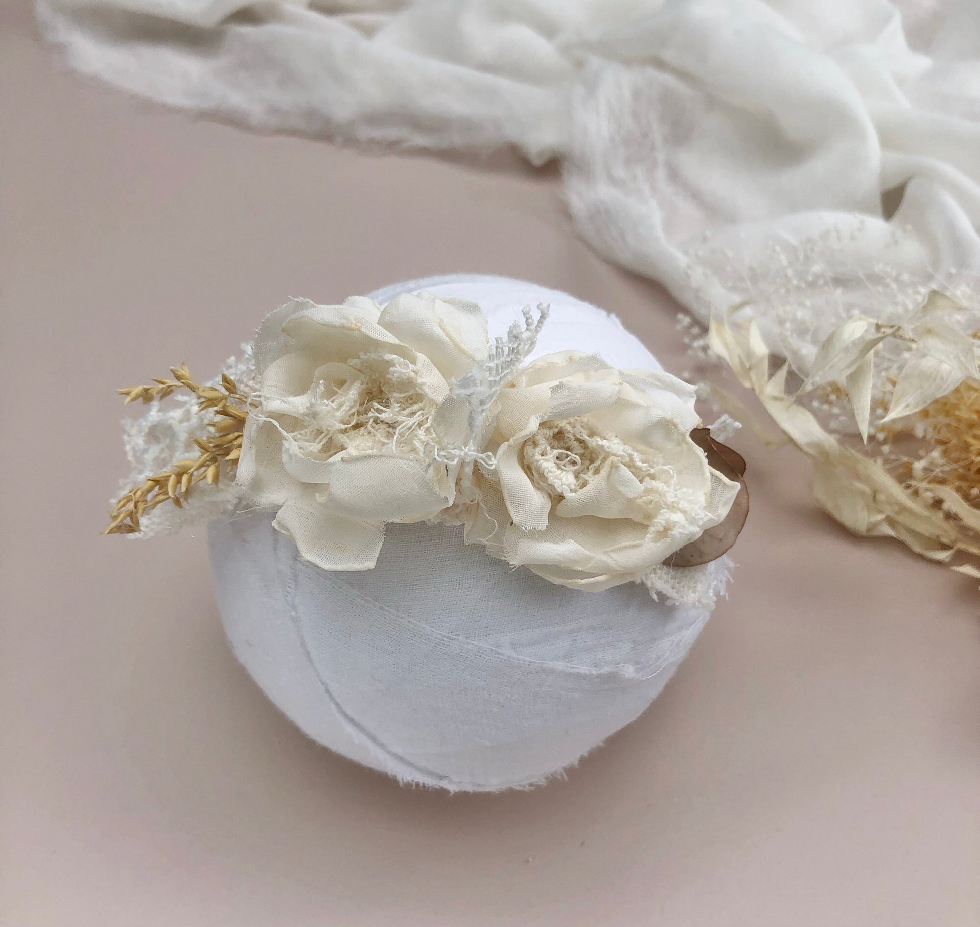 ivory baby headband, baby headband, baby flower headband, Christening baby headband