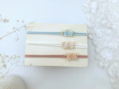 Newborn Bow Headband, Baby Tieback Set, Little Girls Bows