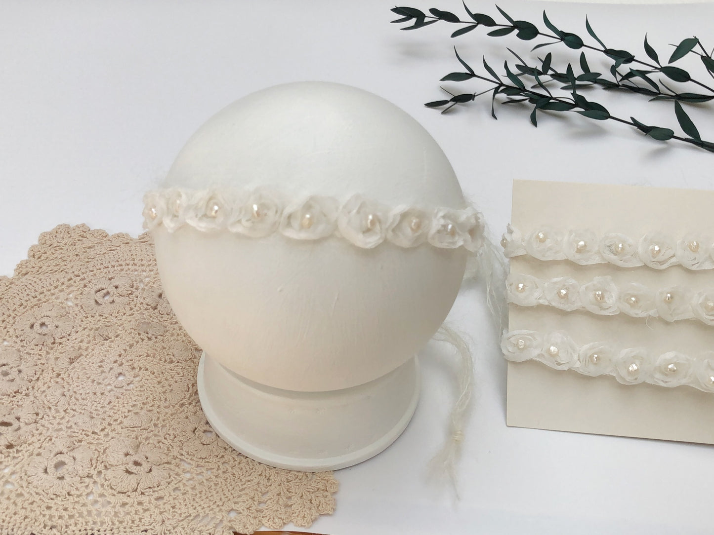 Rosalie Ivory - Rose baby headband