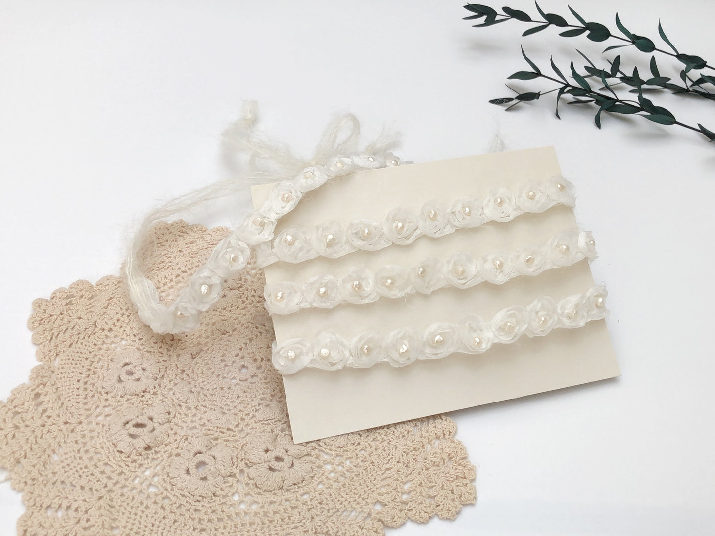 Rosalie Ivory - Rose baby headband