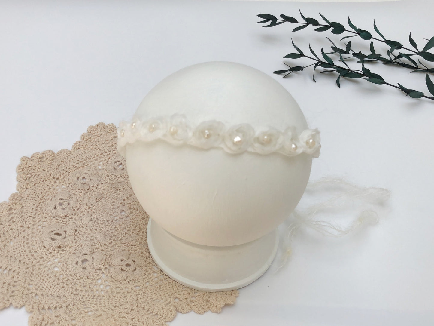 Rosalie Ivory - Rose baby headband