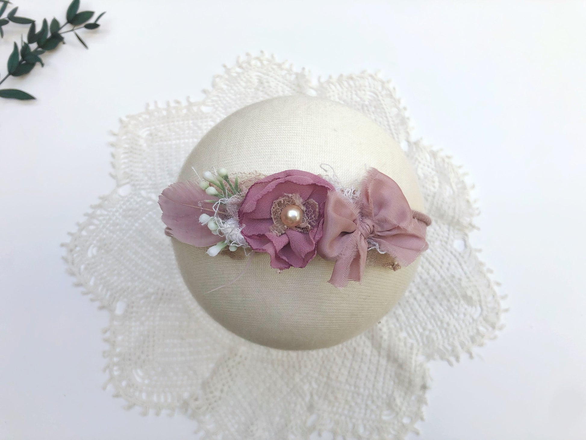 baby flower headband, newborn headband, baby photo headband.