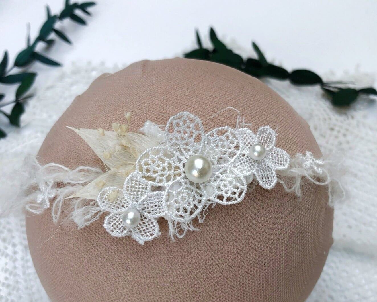 dainty headband, baby flower headband, newborn headband, newborn photography, photo props, flower headband, white baby headband, ivory headbands, baptism headbands