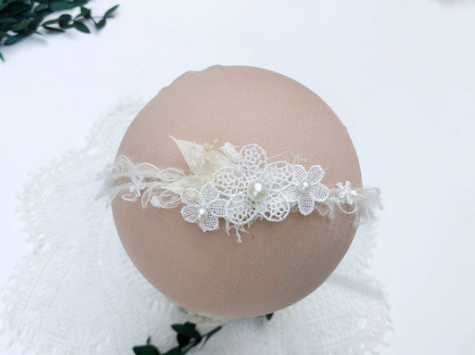 dainty headband, baby flower headband, newborn headband, newborn photography, photo props, flower headband, white baby headband, ivory headbands, baptism headbands