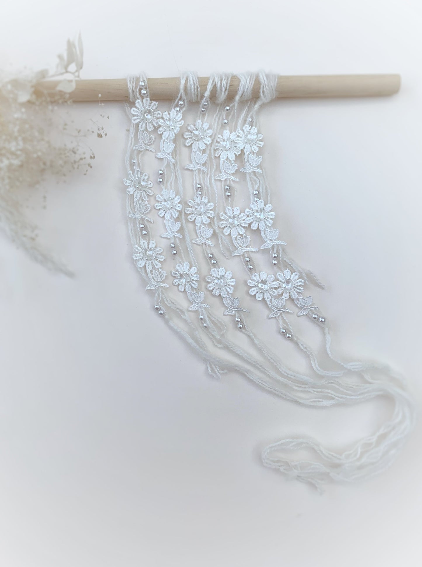 delicate baby white flower headband 