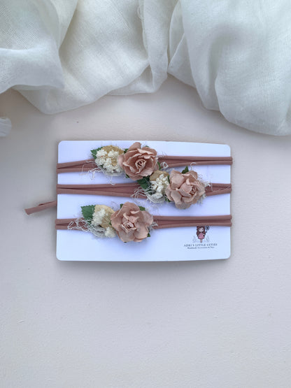 Soft Pink Baby Flower Headband – Newborn to Child | Infant Tie Back