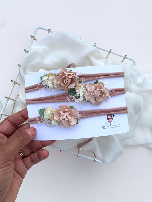 floral tieback baby headband