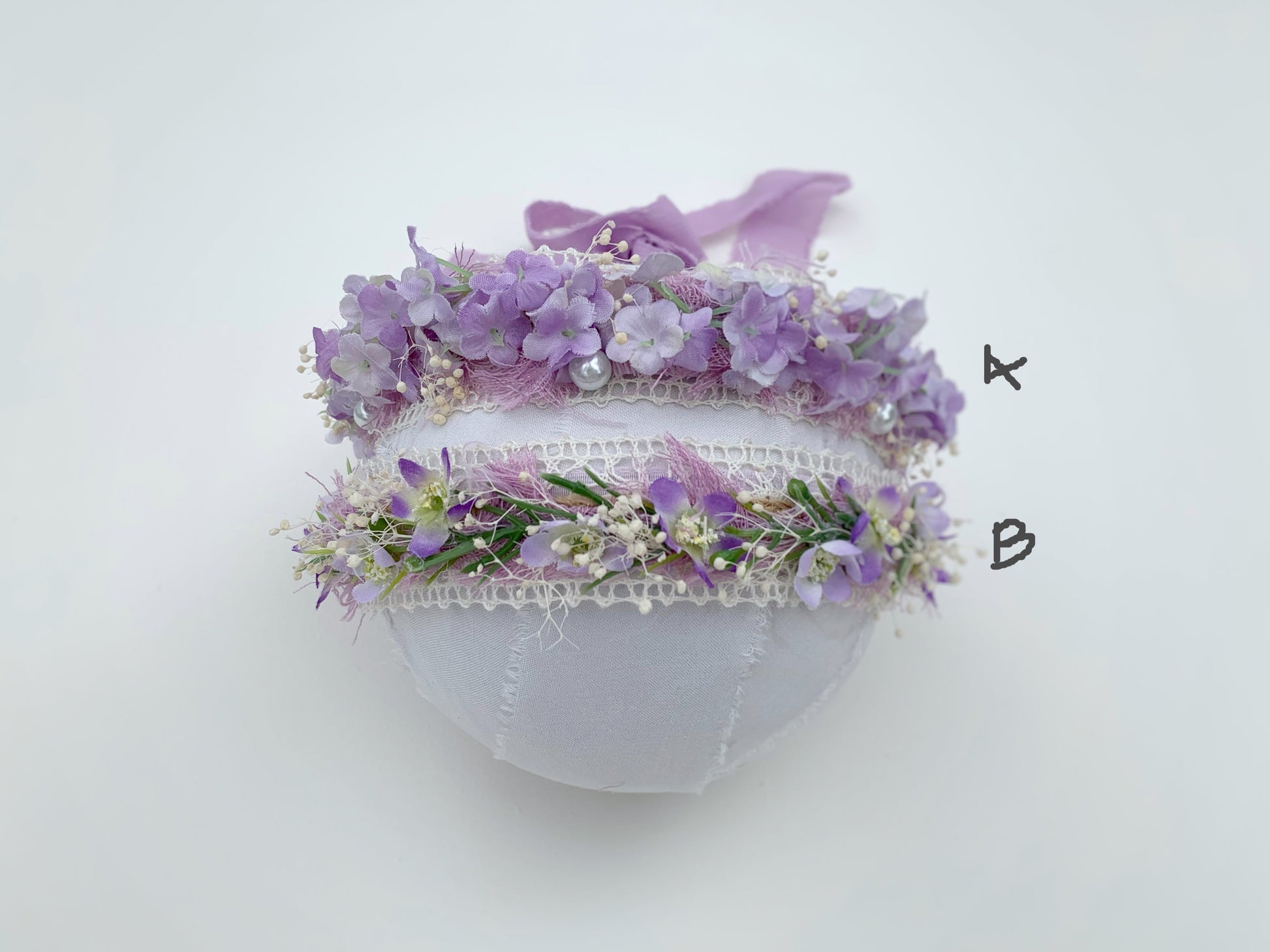flower crown, baby shower gift, baby headband,  flower girl, wedding headpiece, lilac flower crown