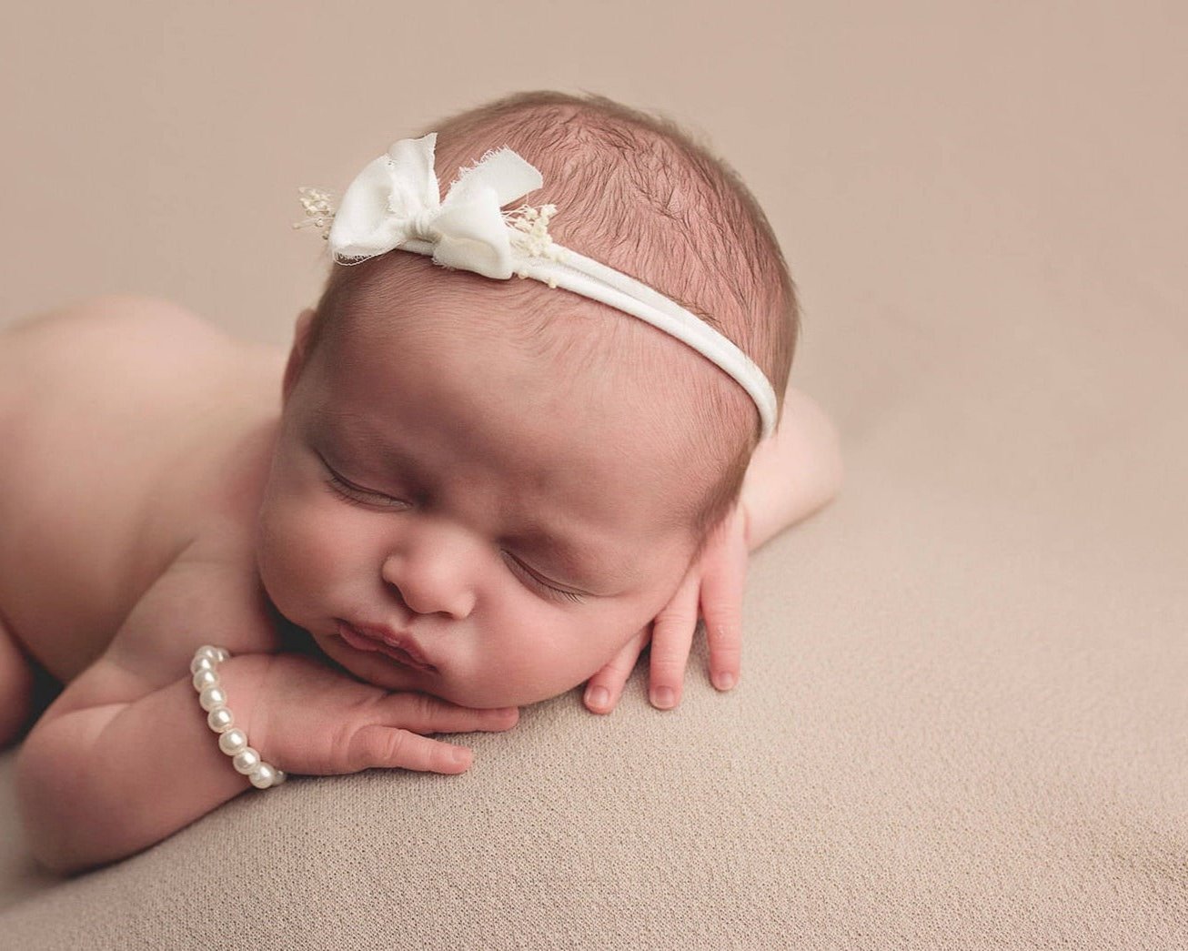 ivory newborn headbands, ivory headbands for wedding