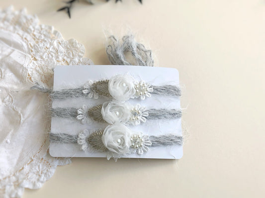 baptism headband, Christening baby headband, baby flower headband, baby headband, newborn headband, handmade headband, 