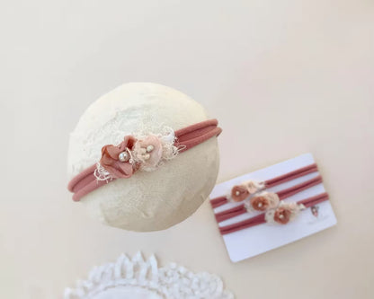 pink baby tieback, newborn photography props headbands