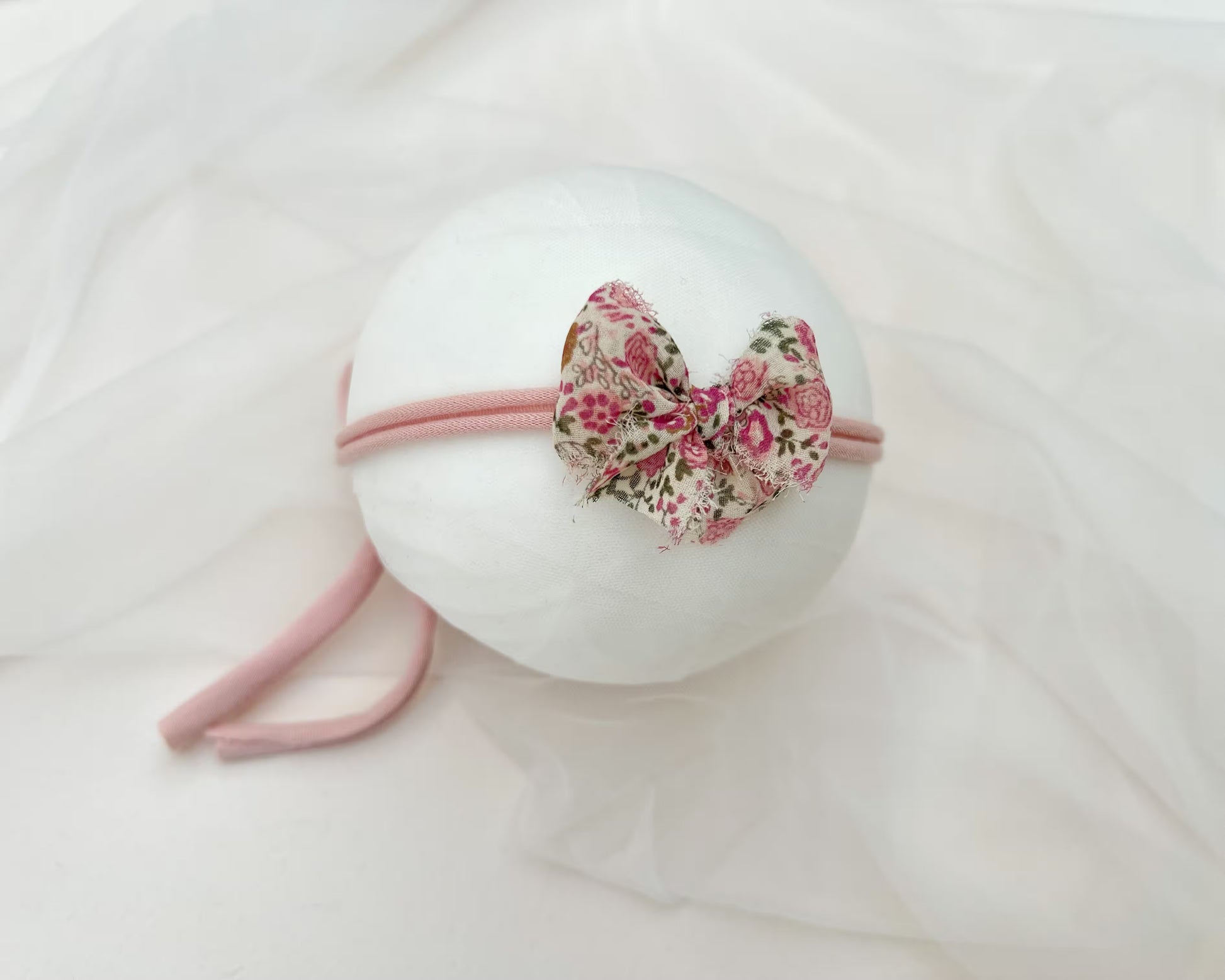 Floral baby headband for milestone photos and special occasions