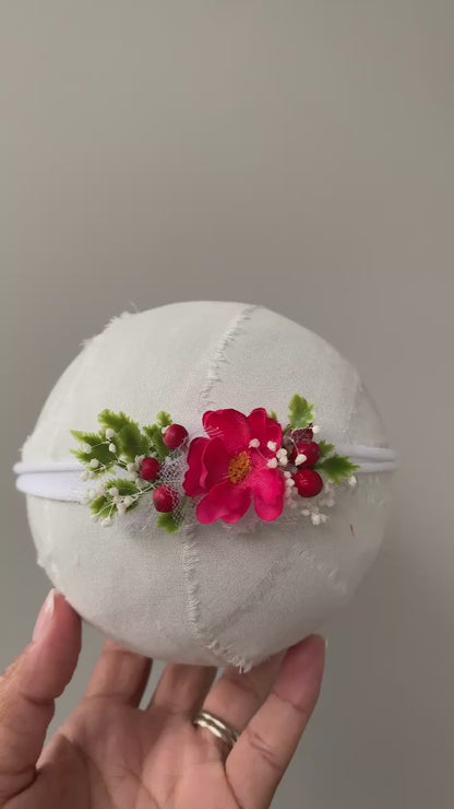 Strawberry Baby Headband – Newborn Tieback for Photos