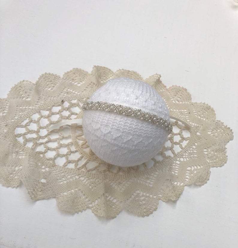 baby pearl headband, pearl headband, baby headband, newborn headband, dainty baby headband, baby christening headband, baptism headband, pearl halo, baby halo, halo headband 