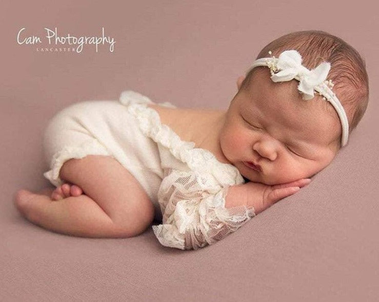 newborn headbands, baby bow headbands, ivory baby headbands, newborn white headband