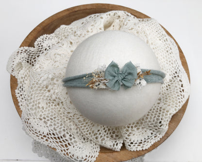 newborn photography, mini bow headband, bow headband, neutral tieback, dainty tieback, organic tieback, tieback headband, newborn dainty bow, newborn photoshoot, photography props, newborn bow halo, rustic newborn bow