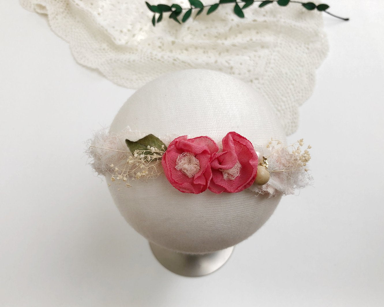 baby flower headband, newborn flower headband, floral baby headband,