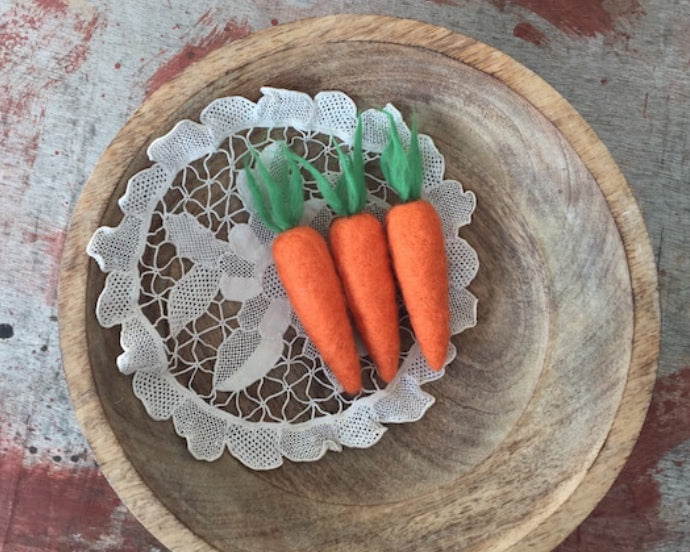 Tiny Needle Felted Carrot