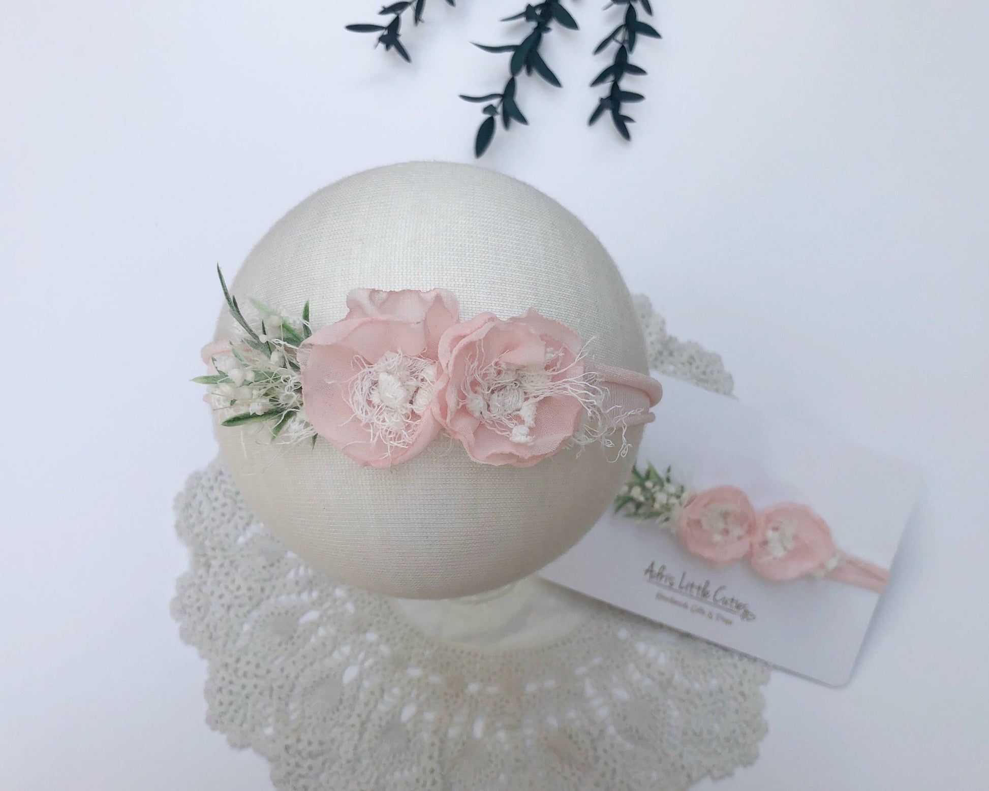 blush pink baby headband, newborn tieback, newborn headband, baby headband, floral headband, baby flower headband, baby headbands UK