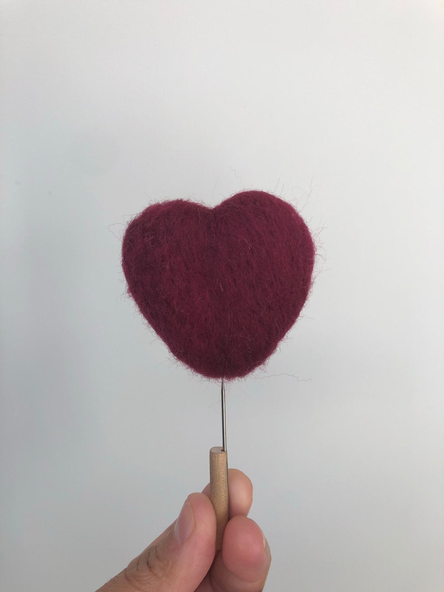 needle felted heart, newborn posing hearts, felted hearts, red hearts