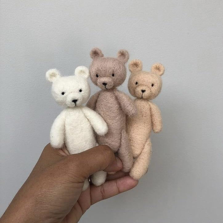 felt photo prop, felted animal, felted bear, felted bunny, needle felted props, newbor felt toys, newborn photo prop, newborn photography, newborn props set, newborn toys, tiny bear, tiny bunny, tiny stuffed animal.