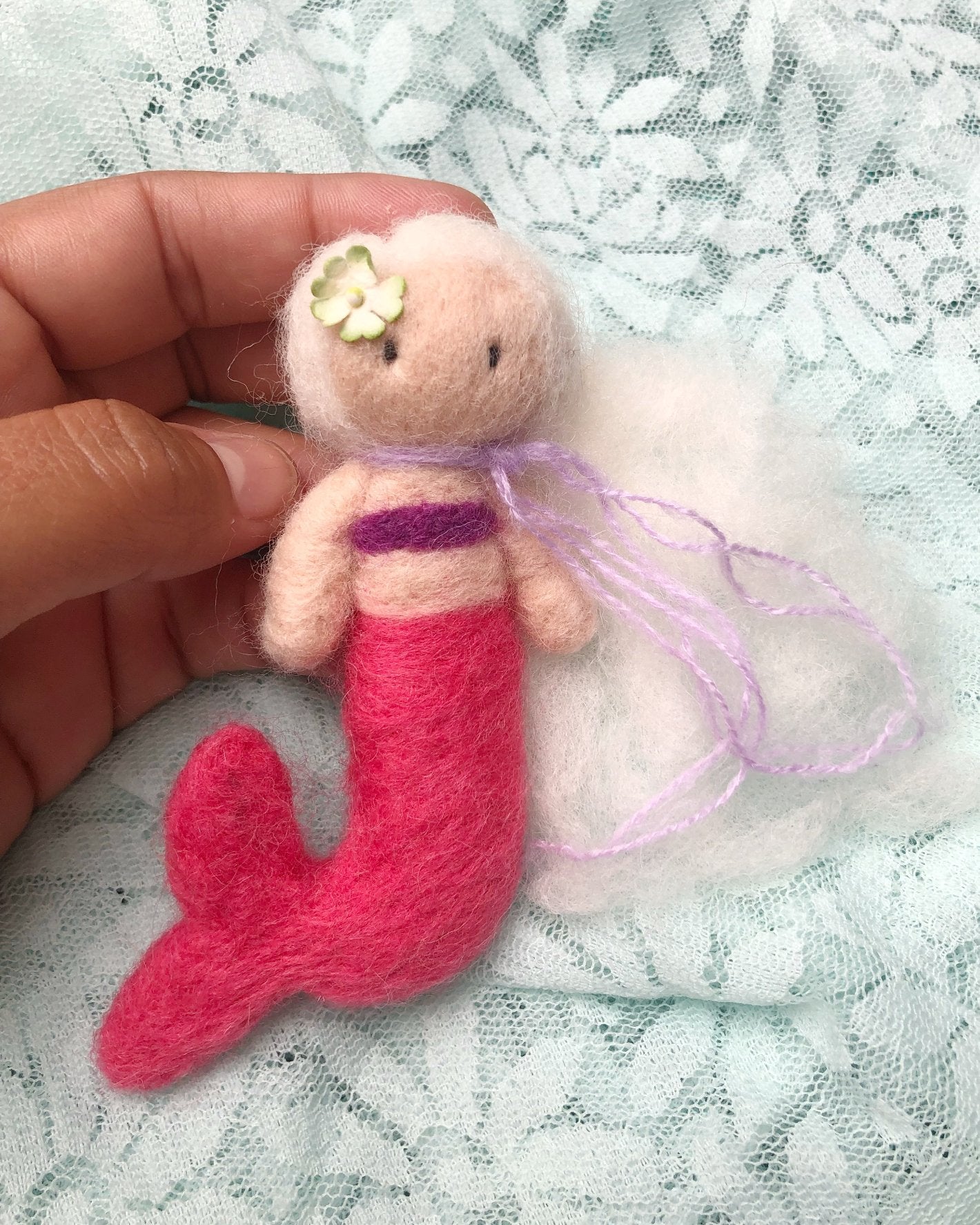 Posing toy, little mermaid, felted doll, newborn sessions, newborn photo prop, photo prop toy, needle felted toy